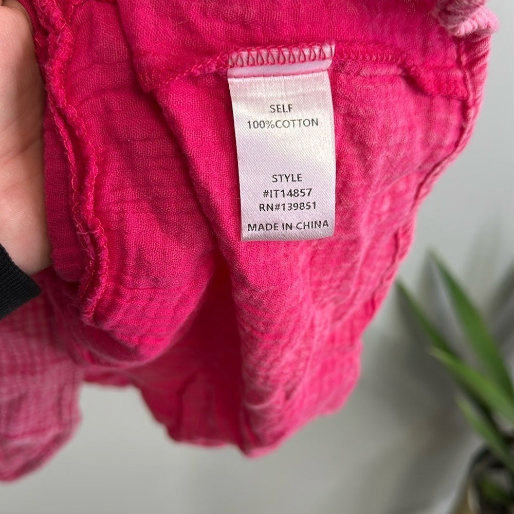 Pink Ruffled Women's Tank Top - Picture 4 of 6